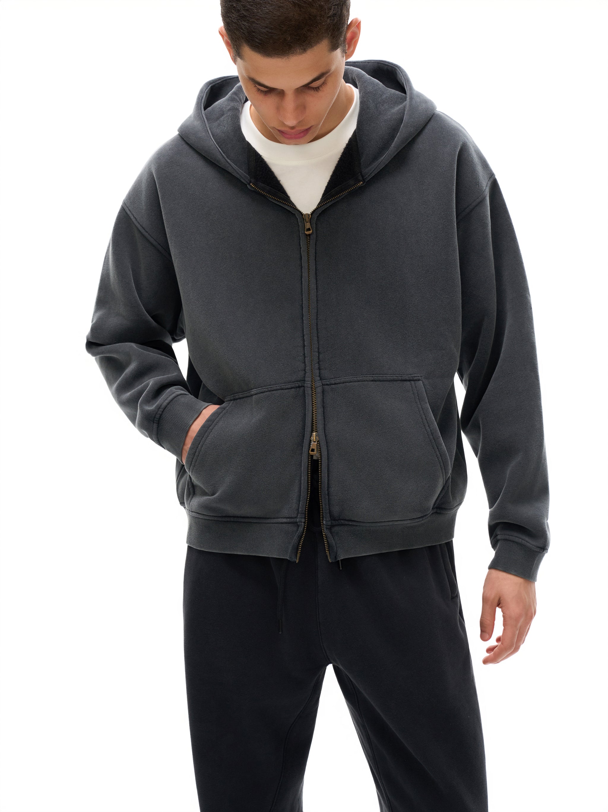 Gospel Zip-Through Boxy Fleece Hoodie
