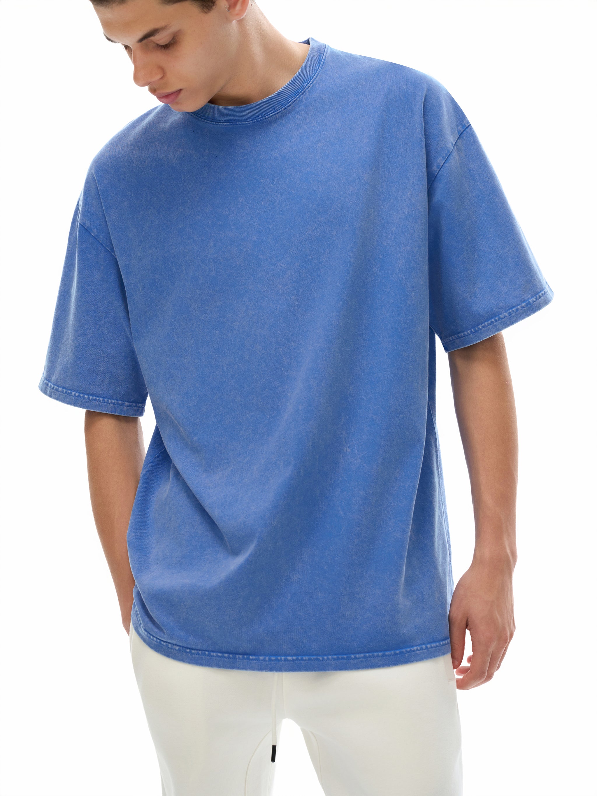 Praise/Barak the Lord Snow Washed Oversized Cotton T-Shirt