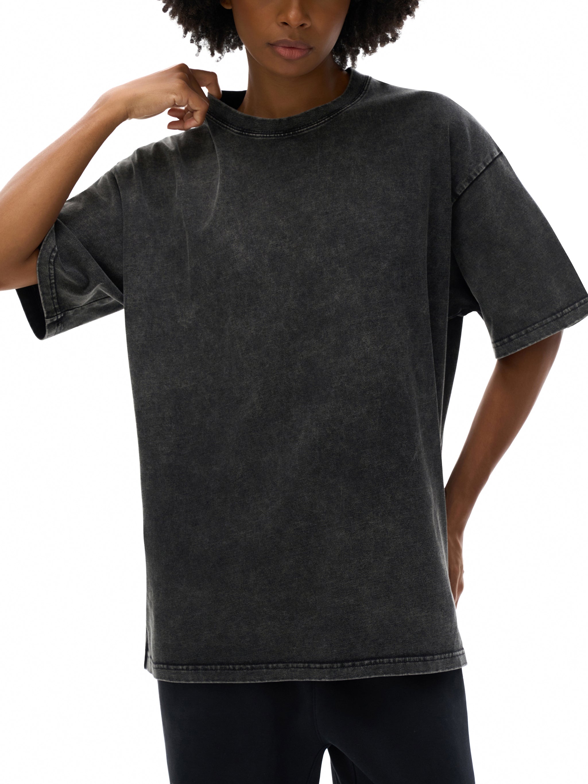 Praise/Barak the Lord Snow Washed Oversized Cotton T-Shirt