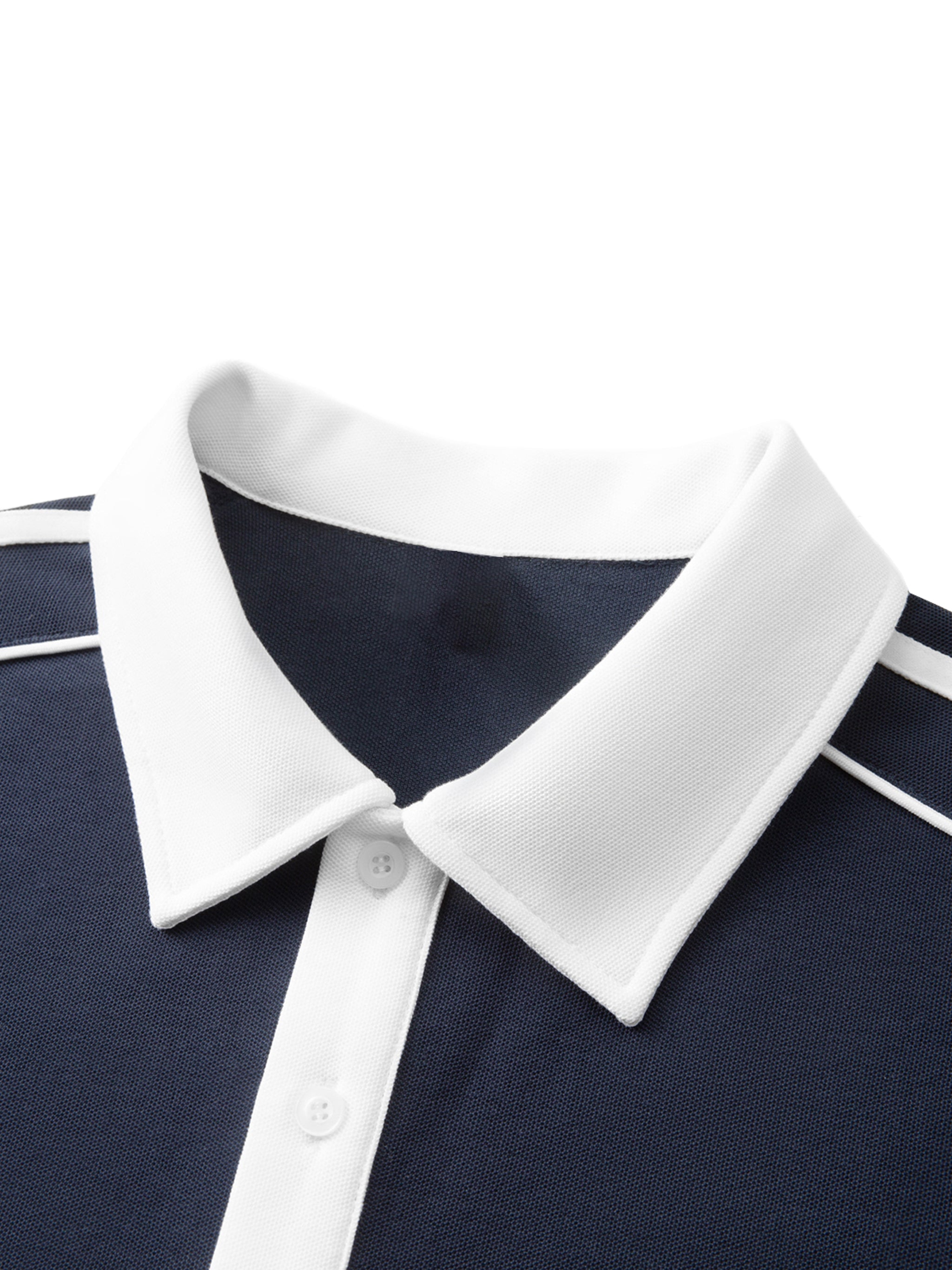 "YHWH SHALOM" Contrast Collar Short-Sleeve Polo Shirt