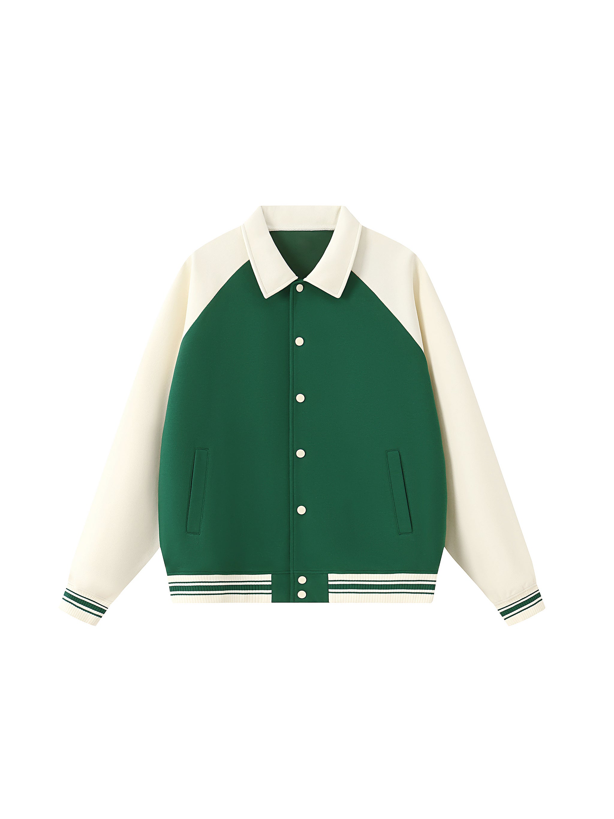 "Faith, Hope, Love" Contrast Raglan Sleeve Baseball Jacket