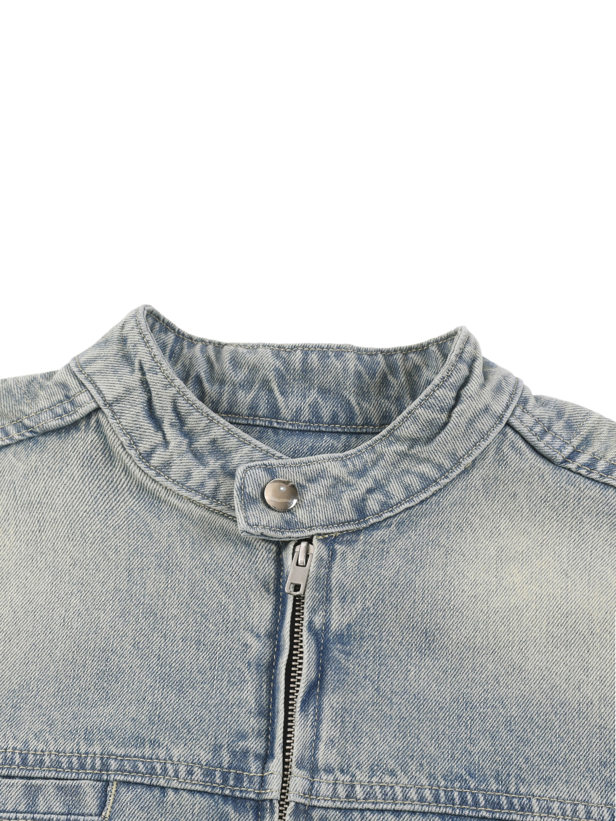 "The LORD is my Banner" Vintage Wash Zip Denim Jacket