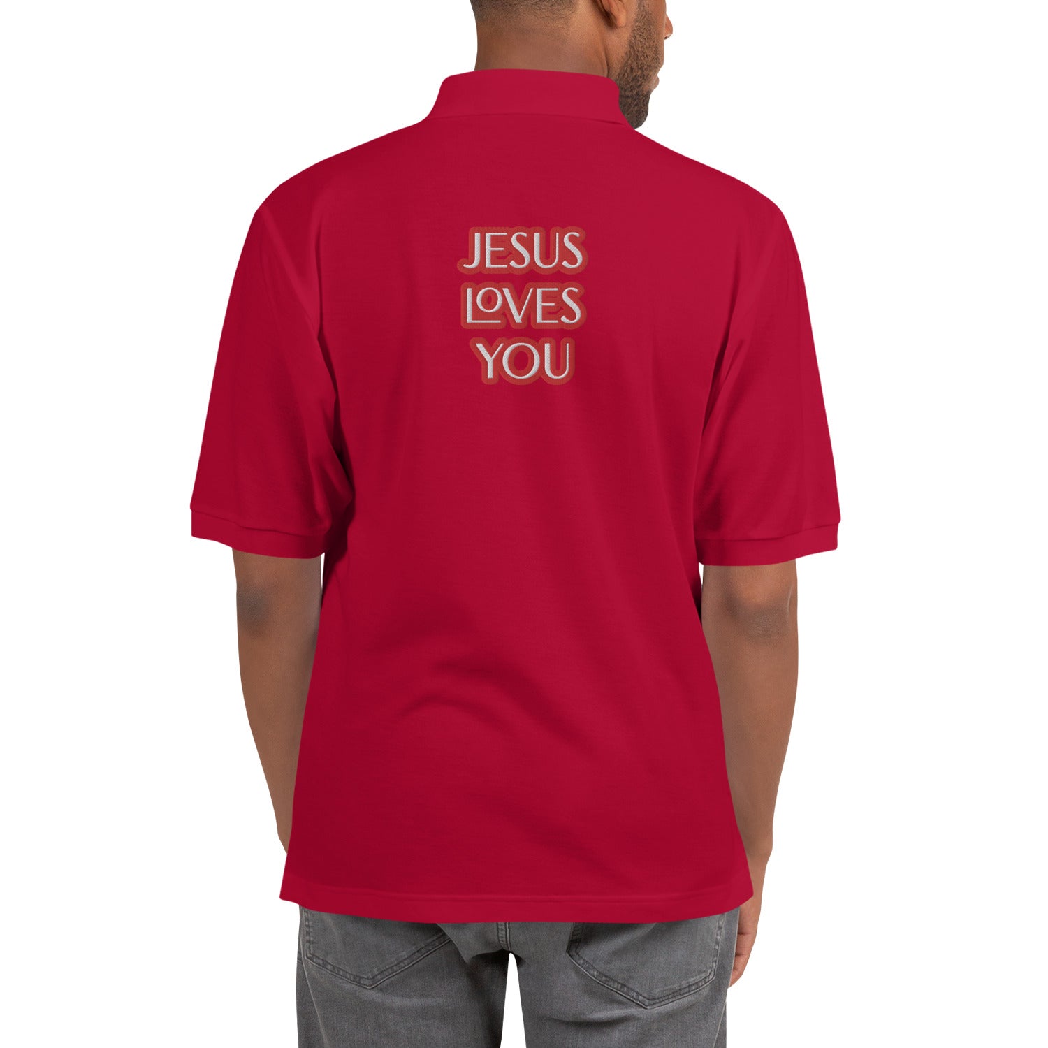 Jesus Loves You Men's Premium Polo