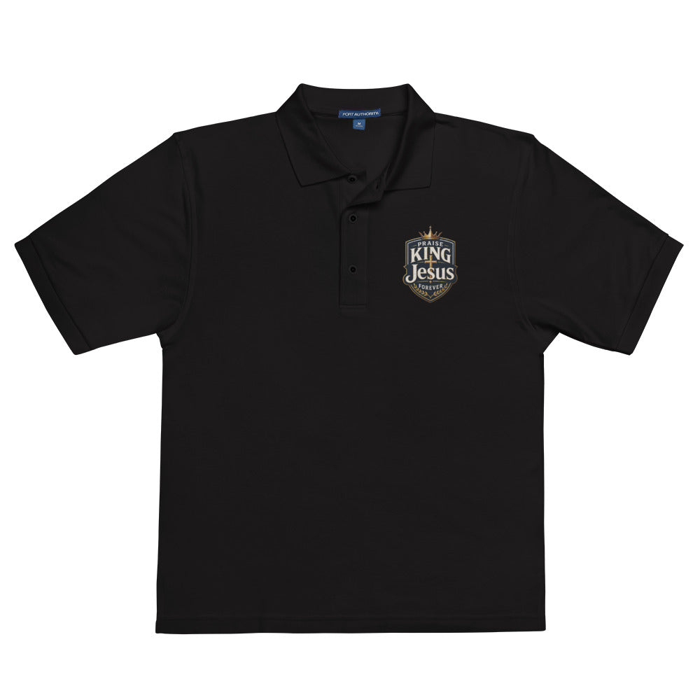 Praise King Jesus forever Men's Premium Polo