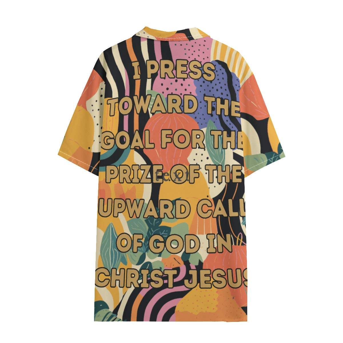 Philippians 3:14 Button Up Short Sleeve Shirt