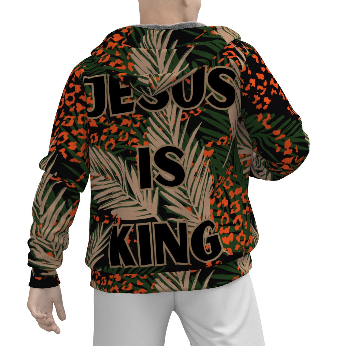 Jesus is King Men's Sherpa Fleece Zip Up Hoodie