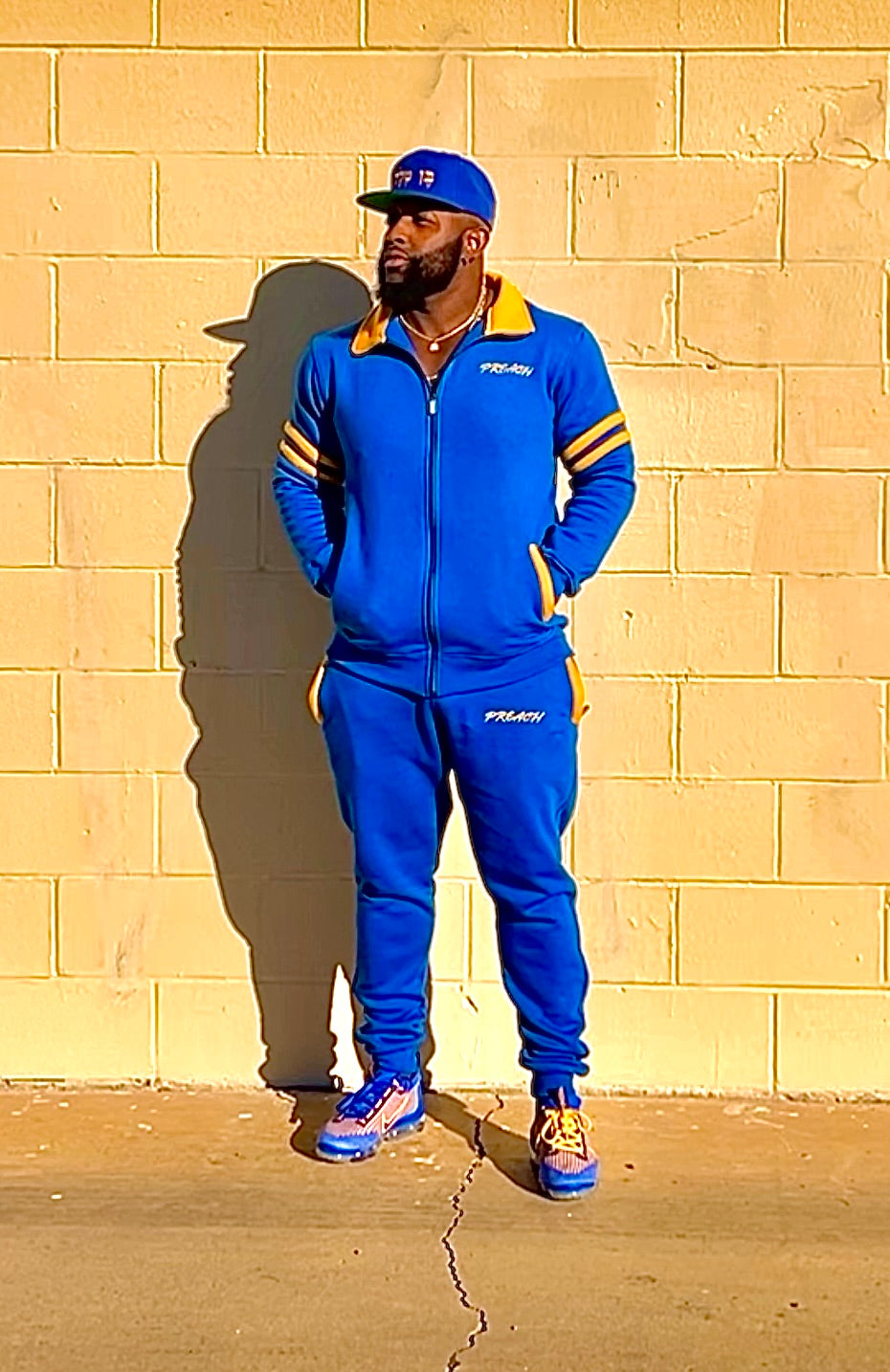 Preach Tracksuit Royal Blue and Gold