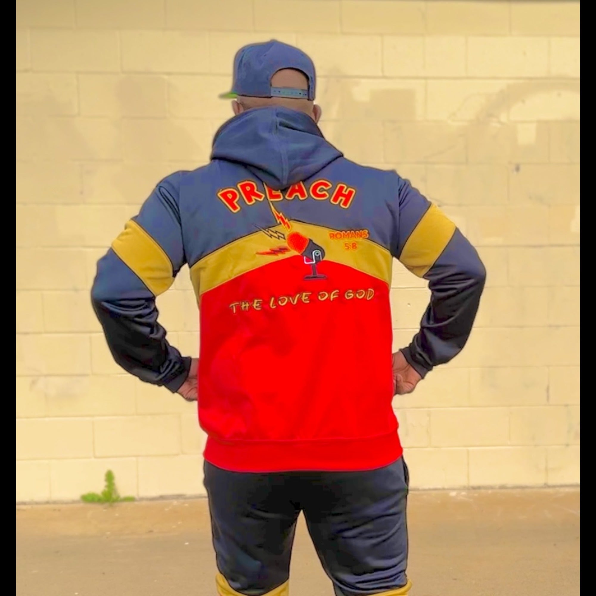 Preach Tracksuit Black/Red/Gold 100% Poly Tricot