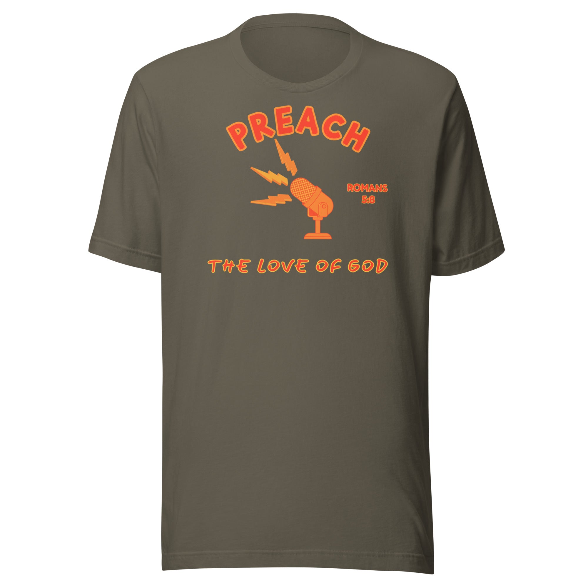 Preach the Love of God Orange Unisex t-shirt