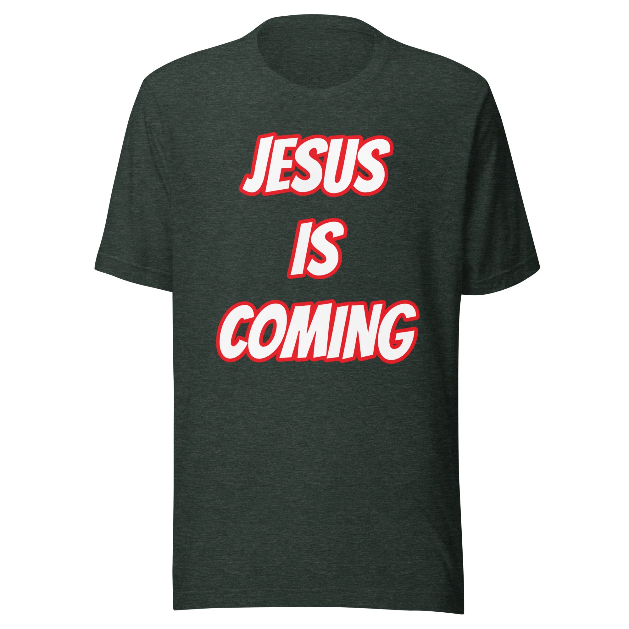 JESUS IS COMING BLACK/RED Unisex t-shirt