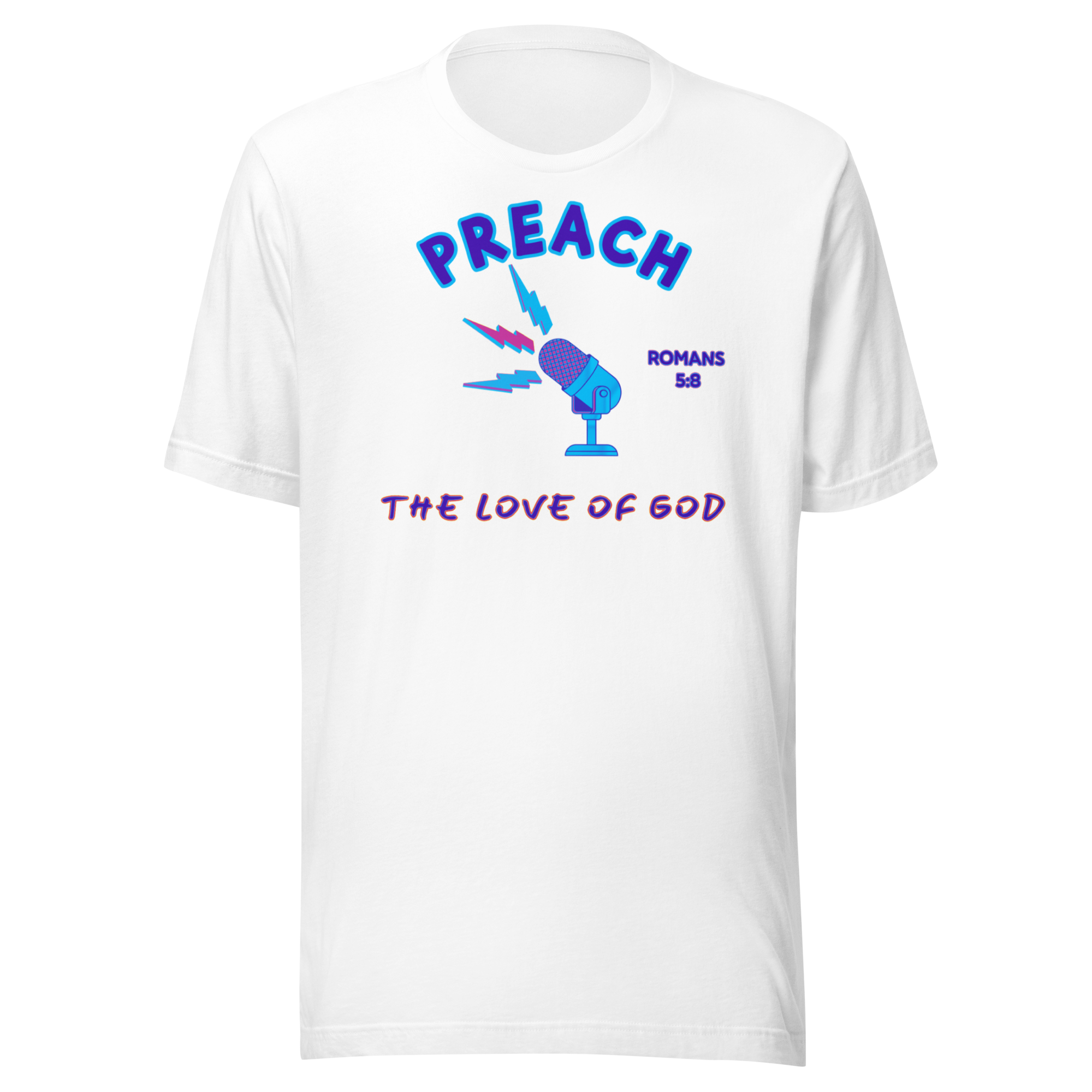 Preach the love of God blue Unisex t-shirt