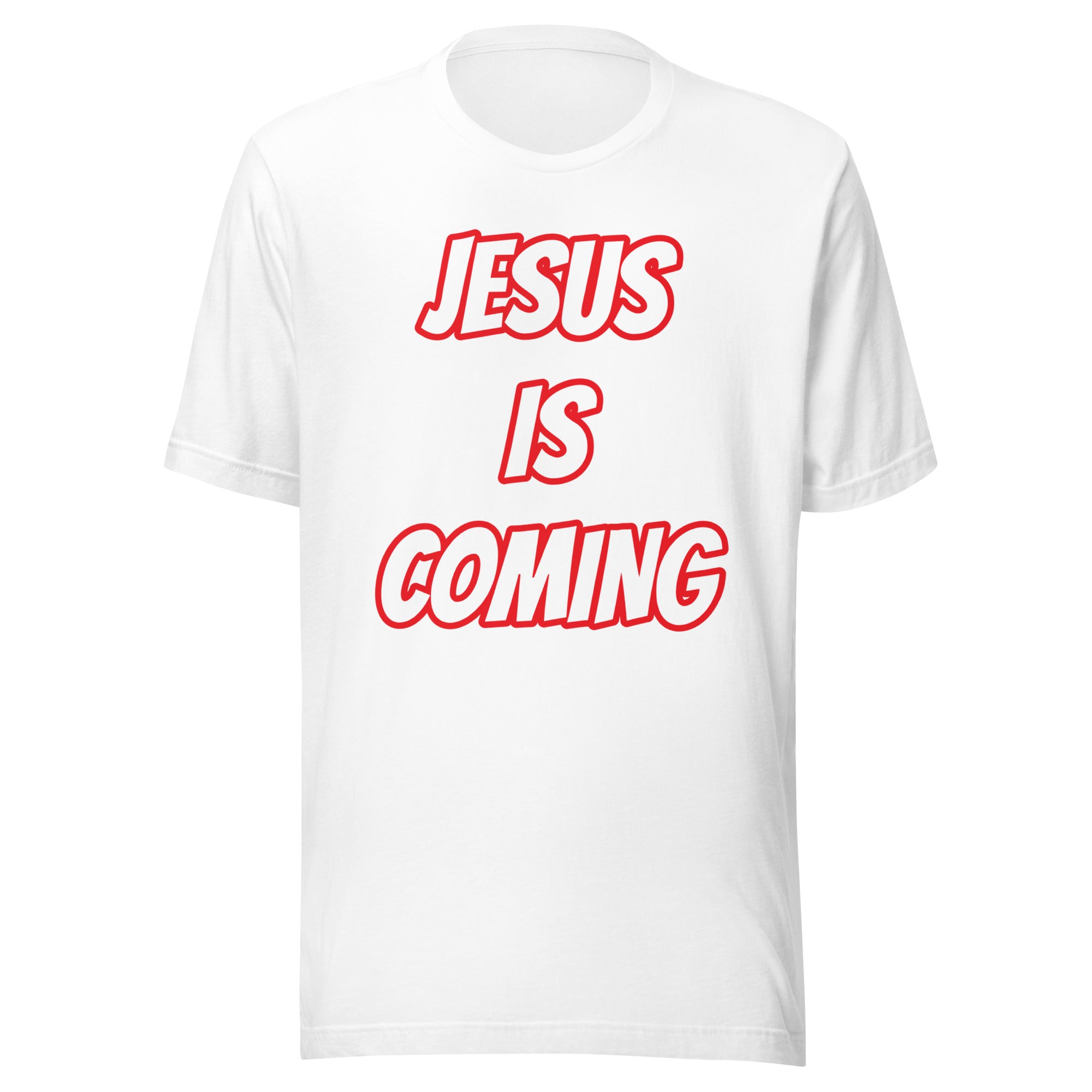 JESUS IS COMING BLACK/RED Unisex t-shirt